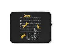 Custodia per Computer Portatile Cute Cat Treble Clef Music Funny Design Borsa da Trasporto Resistente Multicolore Sleeve per Laptop 15In, per Computer Portatile, Notebook
