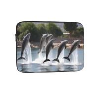 Custodia per Computer Portatile Cute Dolphin Show Sleeve per Laptop Multicolore Impermeabile Custodia per Laptop, per Travel, Office, Computer, 15In