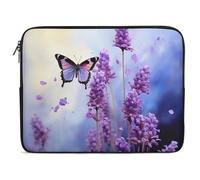 Custodia per computer portatile da 10 pollici Custodia protettiva per laptop farfalla su fiore viola antiurto custodia per computer portatile impermeabile valigetta per computer