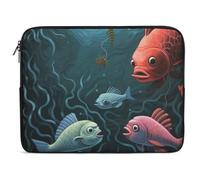 Custodia per computer portatile da 10 pollici Custodia protettiva per laptop Fish Talk Art Custodia per laptop antiurto Valigetta per computer impermeabile