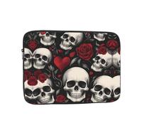 Custodia per computer portatile da 12 pollici con stampa di teschi d'amore, custodia per laptop da lavoro o ufficio