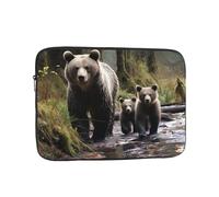 Custodia per computer portatile da 12 pollici, impermeabile, antiurto, con scritta "Mother Bear and Her Cubs", borsa leggera per il trasporto di tablet