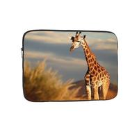 Custodia per computer portatile da 12 pollici, impermeabile, resistente agli urti, custodia da trasporto per notebook con giraffa e animali dell'Africa, borsa leggera per computer