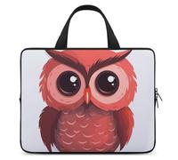 Custodia per computer portatile da 12", ultra sottile, leggera e impermeabile, in neoprene resistente, con motivo a gufo, con cinghia da polso