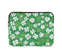 Custodia per computer portatile da 13-14 pollici con cerniera, verde erba fortunata, borsa per il trasporto del computer per viaggi di lavoro
