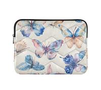 Custodia per computer portatile da 13 a 14 pollici, borsa per computer portatile, valigetta con animali, farfalle, acquerelli, blu, custodia rigida con cerniera per viaggi di lavoro
