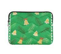 Custodia per computer portatile da 13 a 14 pollici, custodia concisa per laptop Merry Christmas, giallo a forma di campana, agrifoglio per uomini e donne