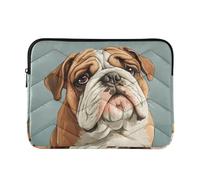 Custodia per computer portatile da 13 a 14 pollici, elegante custodia per computer portatile cartone animato divertente bulldog cani dolore valigetta per computer con cerniera per computer portatile