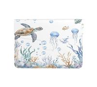 Custodia per computer portatile da 13 pollici con meduse marine, custodia protettiva in pelle PU con tartaruga oceanica, resistente all'acqua, borsa da trasporto per tablet per donne e uomini