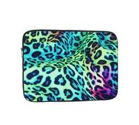 Custodia per computer portatile da 13 pollici, impermeabile, resistente agli urti, borsa per il trasporto di notebook verde leopardata leggera