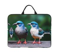 Custodia per computer portatile da 14", con stampa di stelle marine, con manico portatile, per viaggi d'affari, pendolari, tasca per accessori, Due uccellini., Taglia unica