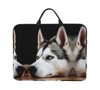 Custodia per computer portatile da 14", con stampa polipo, colore viola, con manico portatile, tasca con cerniera per viaggi d'affari, pendolarismo, Husky Dog, Taglia unica