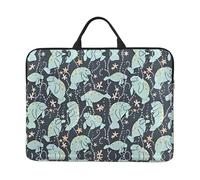 Custodia per computer portatile da 14", motivo pinguino con stampa con manico e cerniera, ideale per viaggi, viaggi d'affari, pendolari, Animali del manatee, Taglia unica