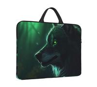 Custodia per computer portatile da 14 pollici antiurto borsa per computer con lupo verde borsa per computer resistente all'acqua Custodia per il trasporto del computer