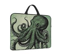 Custodia per computer portatile da 14 pollici antiurto borsa per computer polpo verde borsa per computer resistente all'acqua Custodia per il trasporto del computer