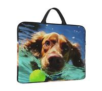 Custodia per computer portatile da 14 pollici antiurto borsa per computer portatile divertente nuoto cane borsa per computer resistente all'acqua Custodia per il trasporto del computer