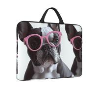Custodia per computer portatile da 14 pollici antiurto borsa per laptop Bulldog francese Occhiali Borsa per computer resistente all'acqua Custodia per il trasporto del computer