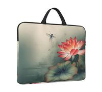 Custodia per computer portatile da 14 pollici antiurto borsa per laptop fiore e libellula borsa per computer resistente all'acqua Custodia per il trasporto del computer