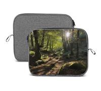 Custodia per computer portatile da 14 pollici, antiurto, con luce del sole nel bosco, custodia protettiva per computer portatile