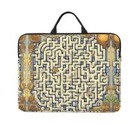 Custodia per computer portatile da 14 pollici, con maniglia, con stampa mappa del tesoro, labirinto, compatibile con computer/tablet da 14"