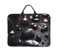 Custodia per computer portatile da 14 pollici con stampa di pietre misteriose nere a forma di cuore impermeabile e antiurto, adatta per ufficio, lavoro, viaggi di lavoro e viaggi quotidiani.