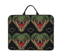 Custodia per computer portatile da 14 pollici, con stampa di testa di cobra a forma di cuore, maniglia portatile per viaggi di lavoro, pendolarismo, adatta per notebook e tablet