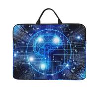 Custodia per computer portatile da 14 pollici - Intelligenza artificiale cervello stampa design completo ideale per viaggi di lavoro e spostamenti quotidiani