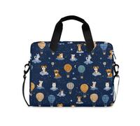 Custodia per computer portatile da 15-16 pollici carina borsa per computer anime cani mongolfiera blu scuro borsa per laptop da viaggio per affari