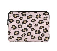 Custodia per computer portatile da 15,6 pollici, con leopardo, colore nero, oro, rosa, custodia protettiva imbottita per computer portatile da 15,