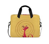 Custodia per computer portatile da 15 a 16" (15 - 16"), concisa, conchiglia pazza, lucertola, rosso e giallo, borsa da trasporto con cerniera, per donna e donna
