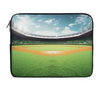 Custodia per computer portatile da 15 pollici borsa protettiva per laptop verde campo da baseball sfondo antiurto custodia per computer portatile impermeabile valigetta per computer