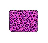 Custodia per computer portatile da 15 pollici con leopardo, viola, nero, rosso, borsa da trasporto per notebook e tablet