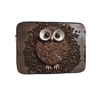 Custodia per computer portatile da 15 pollici impermeabile con motivo gufo chicco di caffè per donne e uomini, borsa leggera per computer portatile