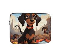 Custodia per computer portatile da 15 pollici, impermeabile, resistente agli urti, con scritta "I Love My Dog" bassotti