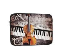 Custodia per computer portatile da 15 pollici, impermeabile, resistente agli urti, custodia per il trasporto di pianoforte, violino note musicali, borsa leggera per computer