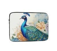 Custodia per computer portatile da 15 pollici, impermeabile, resistente agli urti, custodia per notebook con bellissimo pavone e floreale, borsa leggera per computer