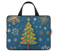 Custodia per computer portatile da 15 pollici Merry Christmas Snowflake Pine Tree Borsa per laptop per uomo donna Borsa messenger per lavoro, Merry Christmas Snowflake Pine Tree, 15 pollici, Merry