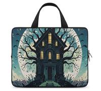 Custodia per computer portatile da 15 pollici The Spooky Haunted House Tree Borsa per laptop per uomo donna Borsa per computer Borsa messenger per lavoro, The Spooky Haunted House Tree, 15 pollici