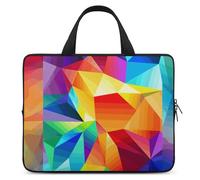 Custodia per computer portatile da 15", ultra sottile, leggera e impermeabile, in neoprene resistente, con motivo geometrico arcobaleno, borsa protettiva per computer portatile con cinghia da polso