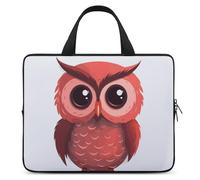 Custodia per computer portatile da 15", ultra sottile, leggera e impermeabile, in neoprene resistente, con motivo a gufo, con cinghia da polso