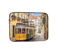 Custodia per computer portatile da 17 pollici, antiurto, con tram di Lisbona, custodia da trasporto