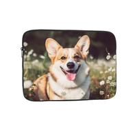 Custodia per computer portatile da 17 pollici, antiurto, motivo: cane Corgi felice