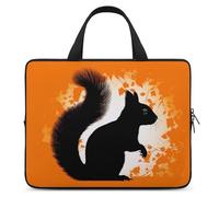 Custodia per computer portatile da 17 pollici con silhouette di scoiattolo carino borsa per computer da uomo donna borsa messenger borsa per il lavoro, graziosa silhouette di scoiattolo, 17 pollici