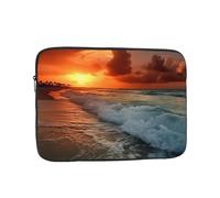 Custodia per computer portatile da 25,4 cm, impermeabile, resistente agli urti, custodia da trasporto per notebook con tramonto sulla spiaggia, borsa leggera per computer