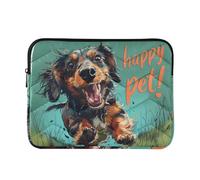 Custodia per computer portatile da 33 a 35,5 cm, elegante borsa per il trasporto di cani bassotto con cerniera per uomini e donne