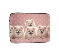 Custodia per computer portatile da donna, con stampa di cuccioli di Pomerania, sottile, custodia per notebook, custodia protettiva antiurto per notebook da 17 pollici