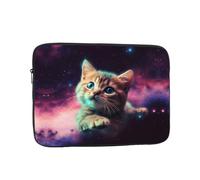 Custodia per computer portatile da donna, con stampa di un gatto galassia, sottile, custodia per notebook, custodia protettiva antiurto per notebook da 10 pollici