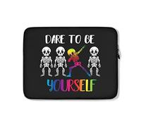 Custodia per Computer Portatile Dare To Be Yourself Dabbing Skeleton Rainbow Pride Custodia per Laptop Resistente Multicolore Custodia Notebook 15In, per Computer Portatile, Laptop