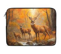 Custodia per Computer Portatile Deer Family Borsa per Laptop Resistente Multicolore Custodia Protettiva per Laptop, per Travel, Office, Notebook, 15In