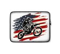 Custodia Per Computer Portatile Dirt Bike Motocross American Flag 4Th Of July Patriotic Borsa Per Laptop Impermeabile Antiurto Borsa Da Trasporto 15In, Per Laptop, Notebook